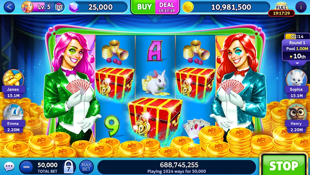 Jackpot Madness Slots Casino (Джекпотджой Слоты)  [МОД Menu] Screenshot 1