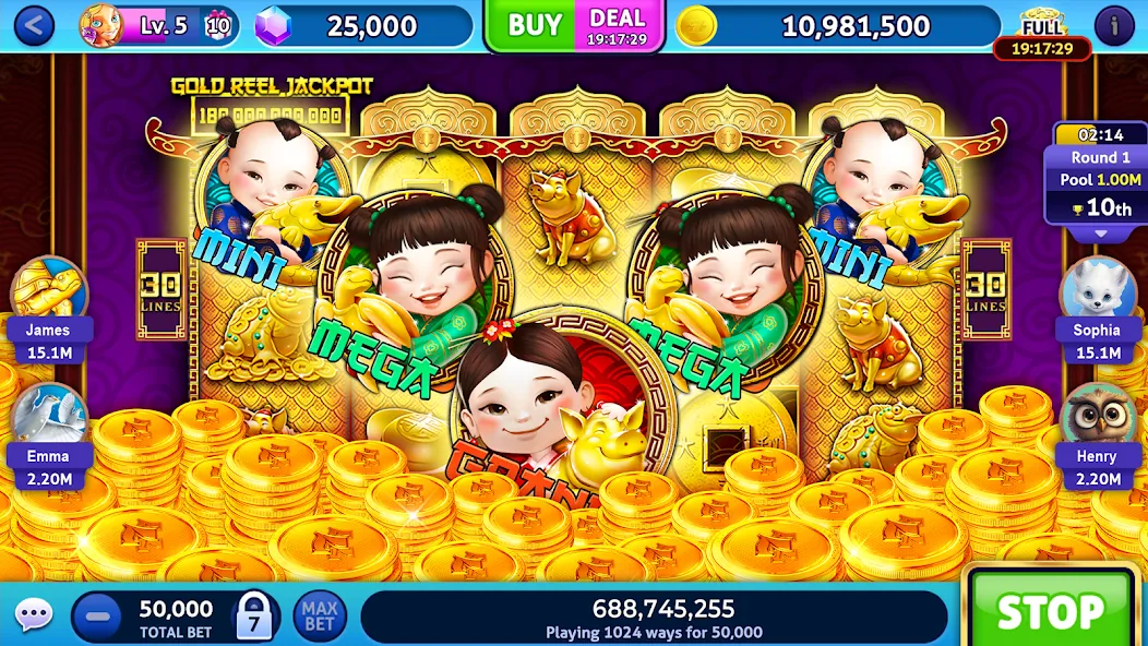 Jackpot Madness Slots Casino (Джекпотджой Слоты)  [МОД Menu] Screenshot 3