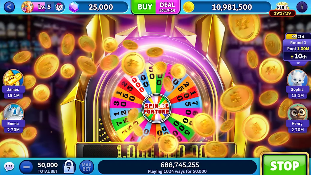 Jackpot Madness Slots Casino (Джекпотджой Слоты)  [МОД Menu] Screenshot 4