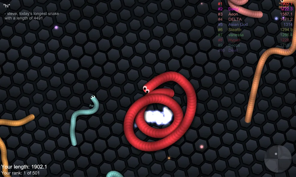 slither.io  [МОД Много денег] Screenshot 5