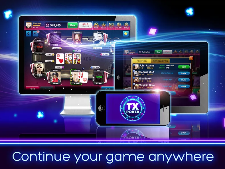 TX Poker - Texas Holdem Poker  [МОД Бесконечные деньги] Screenshot 5