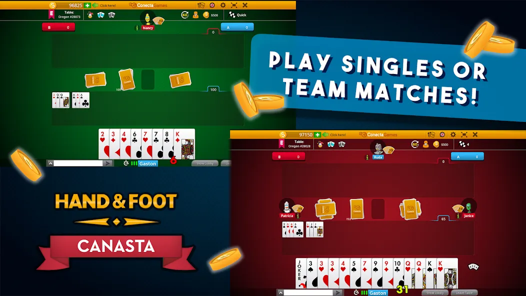 Hand and Foot Canasta  [МОД Бесконечные деньги] Screenshot 4