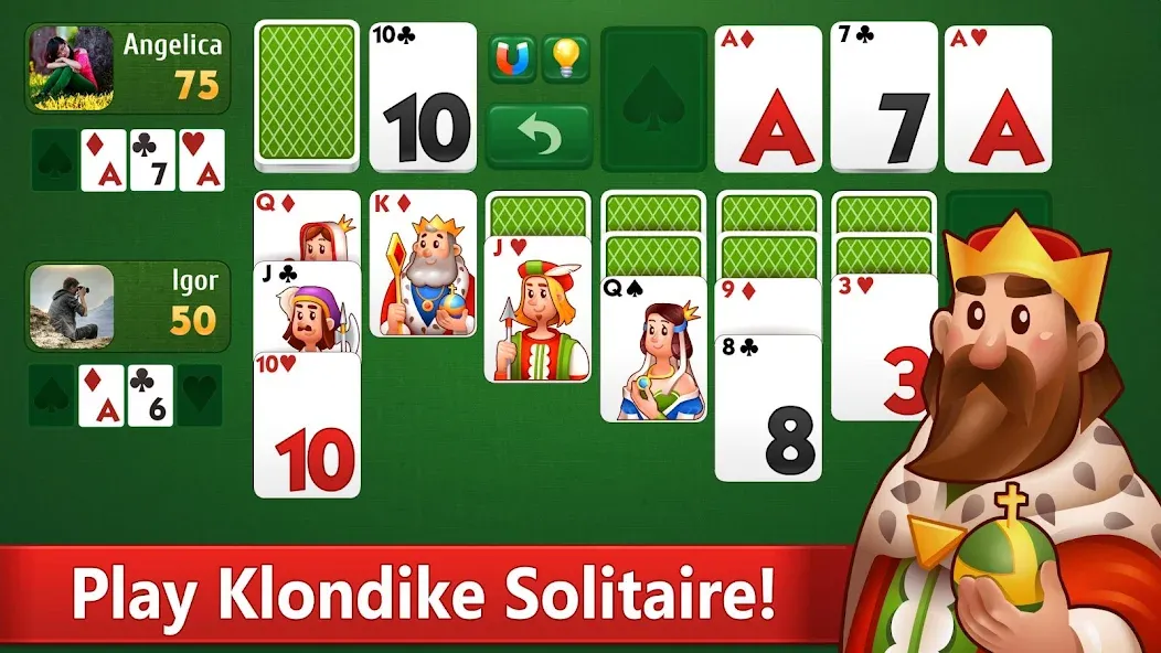 Klondike Solitaire card game  [МОД Бесконечные монеты] Screenshot 1