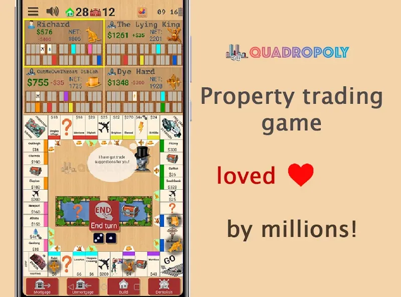 Quadropoly - Classic Business  [МОД Много монет] Screenshot 1