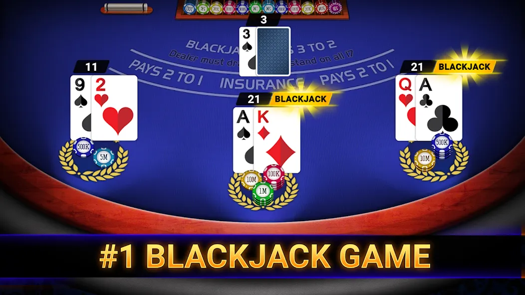 Blackjack 21: online casino (Блэкджек 21)  [МОД Бесконечные деньги] Screenshot 1