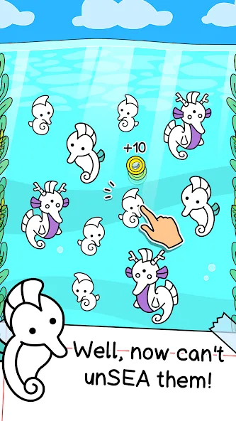 Seahorse Evolution: Sea Mutant (Сиходеволюция)  [МОД Бесконечные монеты] Screenshot 2