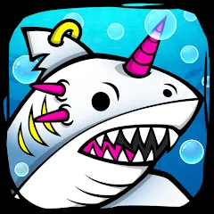 Взломанная Shark Evolution: Idle Game (Шарк Эволюшн)  [МОД Unlocked] - последняя версия apk на Андроид