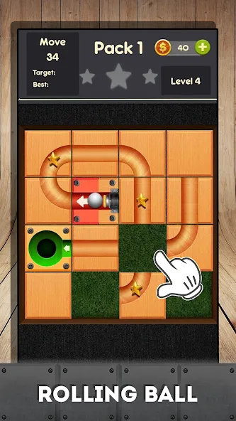 Rolling ball - slide puzzle  [МОД Бесконечные монеты] Screenshot 1