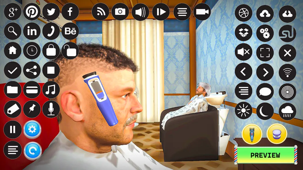 Barber Shop Hair Cut Sim Games (Барбершоп игры на подстригание волос)  [МОД Mega Pack] Screenshot 2