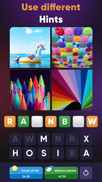 4 Pics 1 Word: Guessing Games  [МОД Бесконечные монеты] Screenshot 2