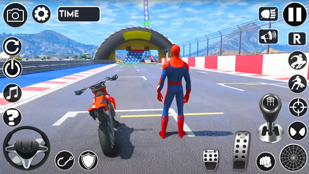 Superhero Tricky Bike Stunt (упергерой Трики Байк Стант)  [МОД Unlimited Money] Screenshot 1