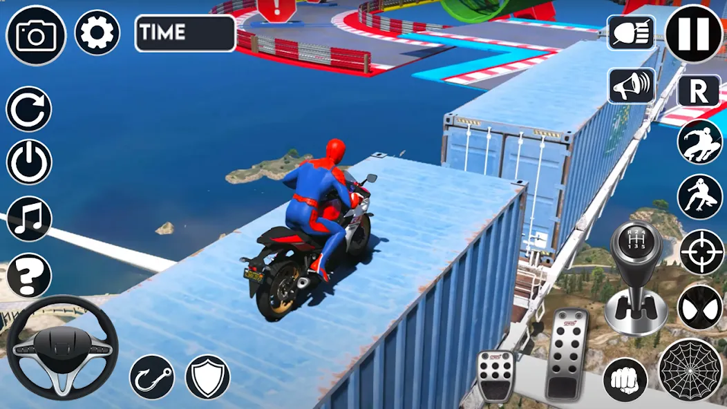 Superhero Tricky Bike Stunt (упергерой Трики Байк Стант)  [МОД Unlimited Money] Screenshot 4