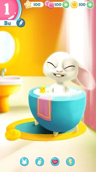 Bu Bunny - Cute pet care game  [МОД Меню] Screenshot 2