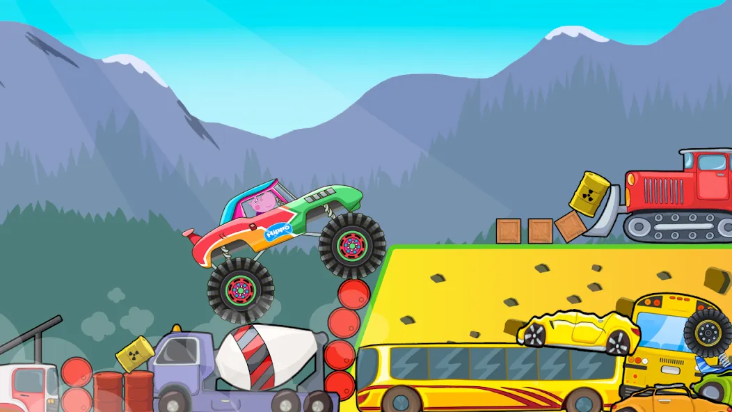 Kids Monster Truck Racing Game  [МОД Mega Pack] Screenshot 2