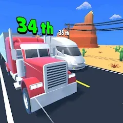 Скачать взломанную Idle Truck Racing : Cybertruck (Айдл Трак Рейсинг)  [МОД Много монет] - полная версия apk на Андроид