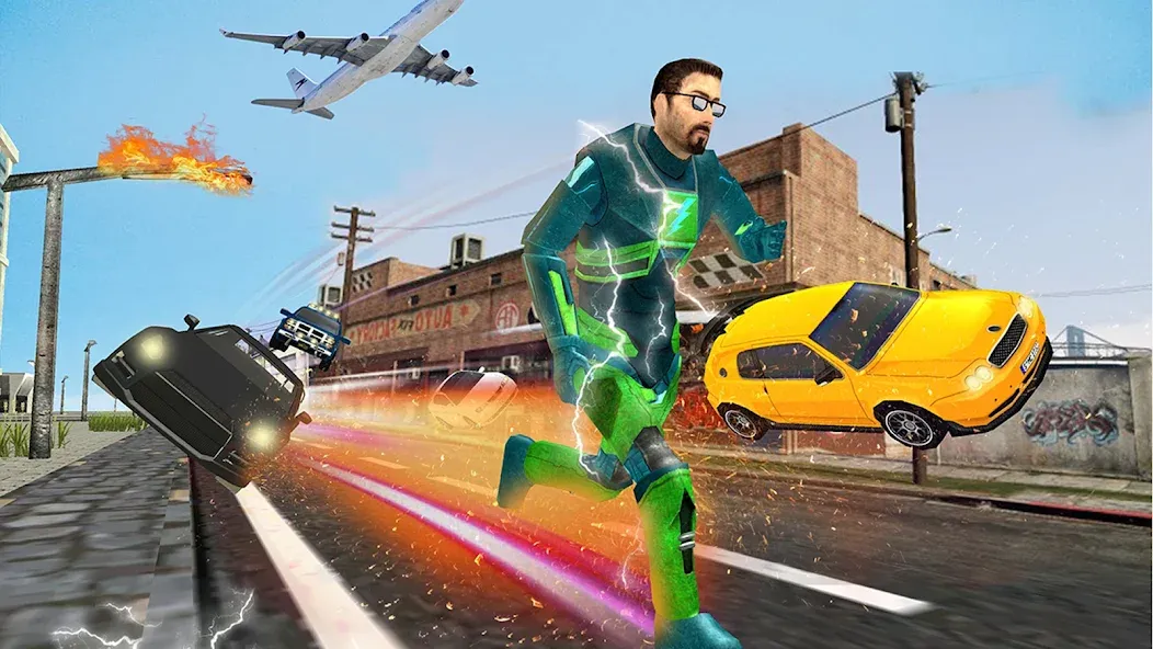 Light Superhero Speed Hero  [МОД Бесконечные монеты] Screenshot 2