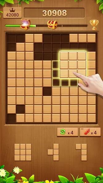 Wood Block Puzzle Addictive  [МОД Меню] Screenshot 2