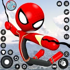 Скачать взлом Spider Stickman Rope Hero Game  [МОД Бесконечные монеты] - последняя версия apk на Андроид