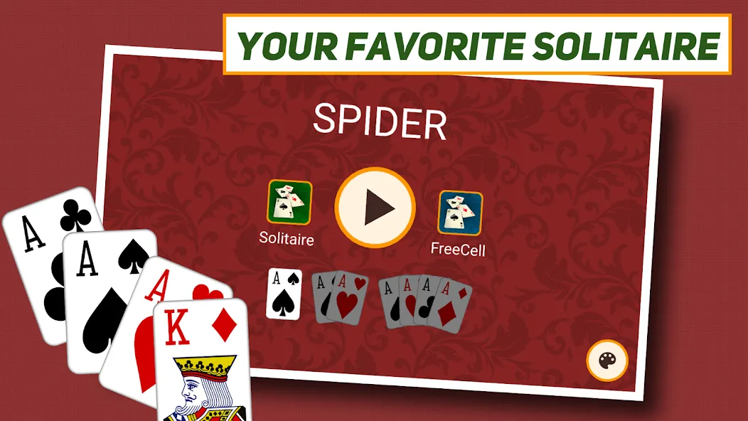 Spider Solitaire: Classic  [МОД Много монет] Screenshot 1