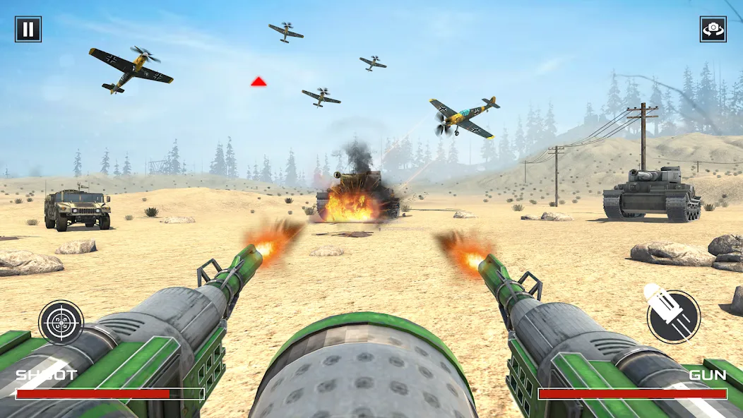 FPS War Games- Aircrafts Games  [МОД Много монет] Screenshot 3