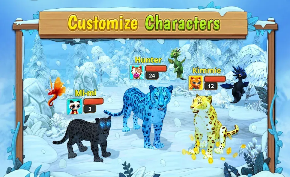 Snow Leopard Family Sim Online  [МОД Unlimited Money] Screenshot 2