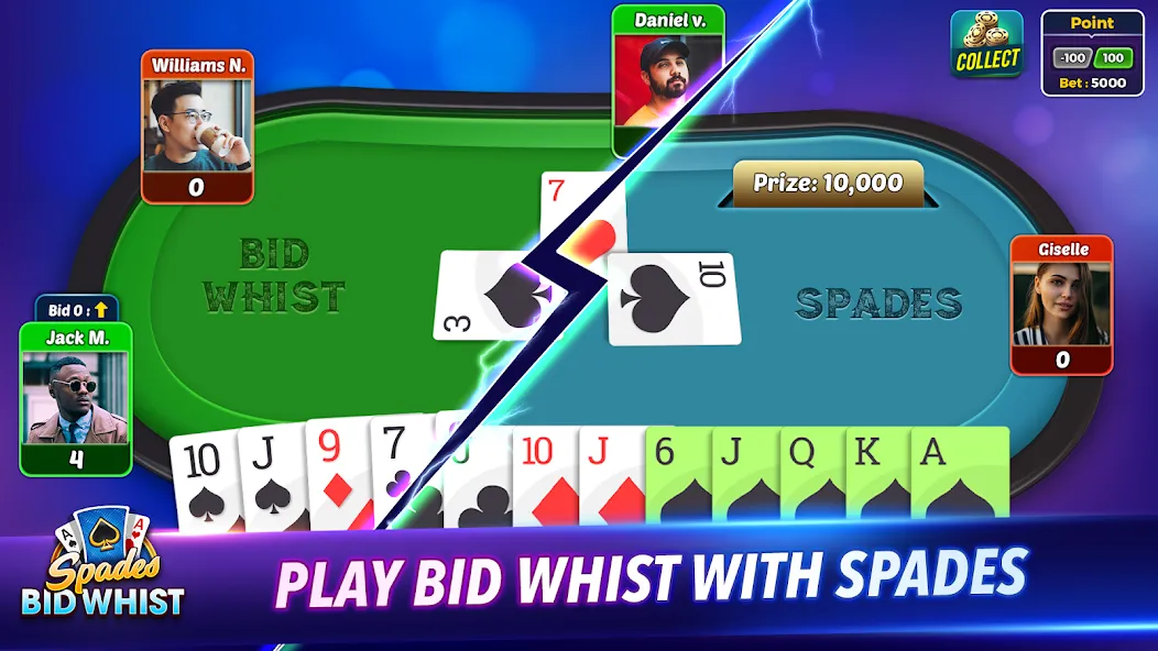 Spades: Bid Whist Classic Game (Бид Вист Классик)  [МОД Бесконечные монеты] Screenshot 2