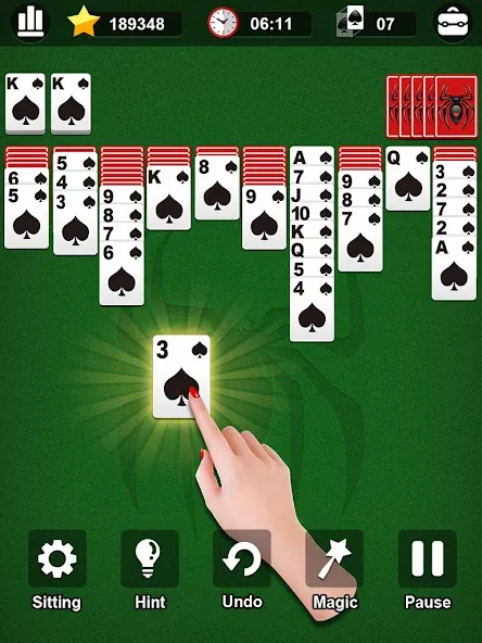 Spider Solitaire  [МОД Много монет] Screenshot 5