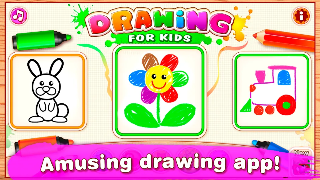 Bini Drawing for Kids Games (Бини)  [МОД Много денег] Screenshot 1