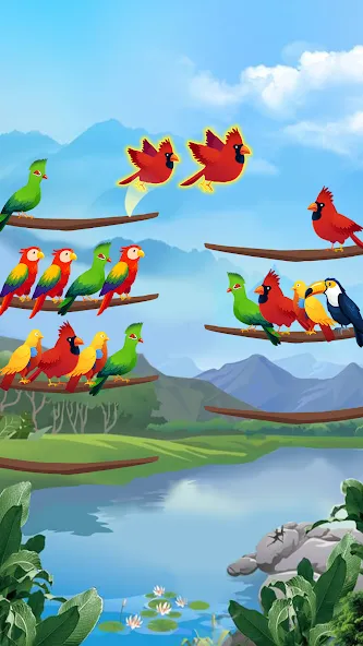 Bird Sort - Color Puzzle  [МОД Menu] Screenshot 2
