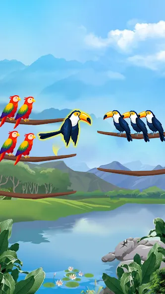 Bird Sort - Color Puzzle  [МОД Menu] Screenshot 4