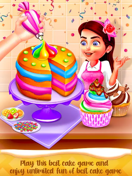 Cake Maker Cooking Cake Games (Кейк Мейкер кулинарные игры на приготовление тортов)  [МОД Unlocked] Screenshot 1