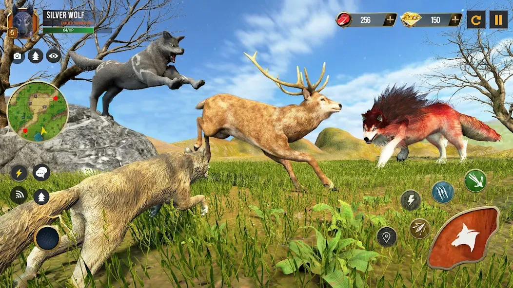 Wild Wolf Simulator Wolf Games  [МОД Бесконечные деньги] Screenshot 2