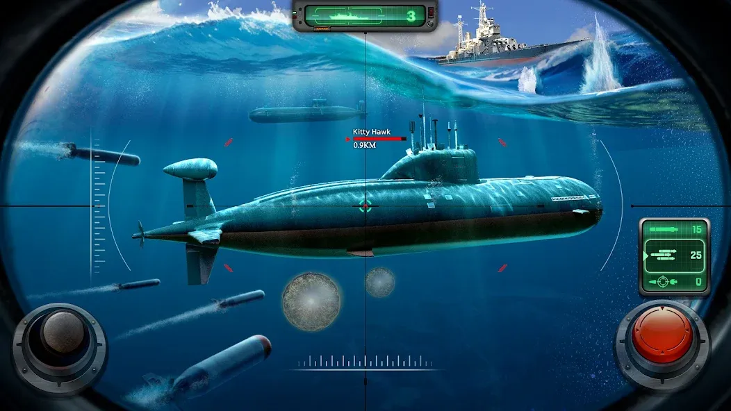 Sea War: Raid (Юбоат)  [МОД Бесконечные монеты] Screenshot 3