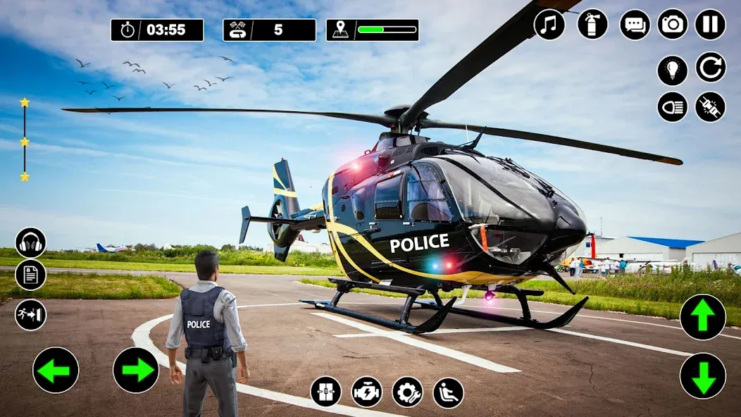 Police Helicopter Chase Game  [МОД Много денег] Screenshot 1