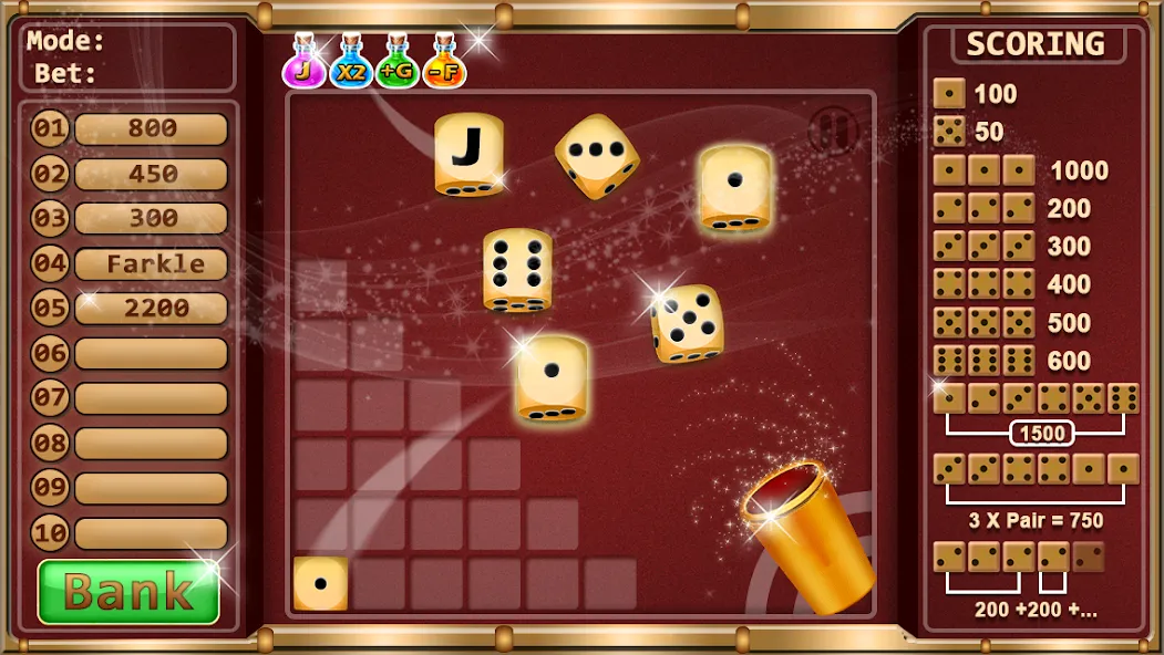 Farkle - Dice Game (Фаркл)  [МОД Много монет] Screenshot 2