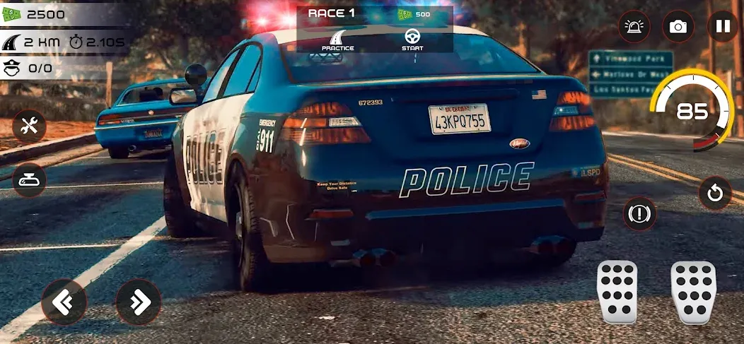 Highway Police Chase Simulator  [МОД Бесконечные деньги] Screenshot 2