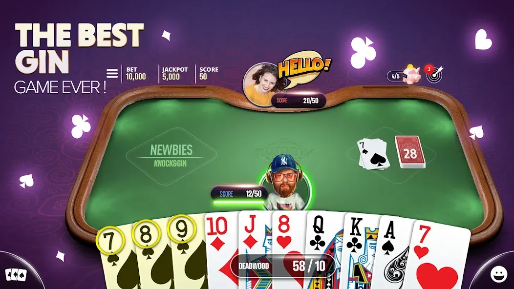 Gin Rummy Extra - Online Rummy (Джин Рамми Экстра)  [МОД Меню] Screenshot 1