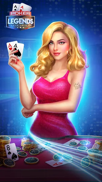 Poker Legends - Texas Hold'em (Покер Легенды)  [МОД Много денег] Screenshot 1