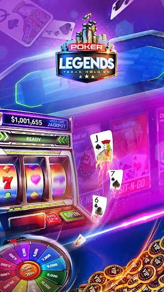 Poker Legends - Texas Hold'em (Покер Легенды)  [МОД Много денег] Screenshot 2