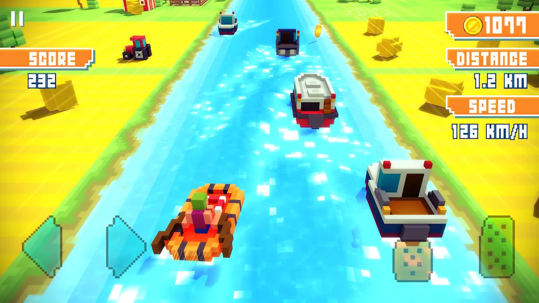 Blocky Highway: Traffic Racing (Блоки Хайвей)  [МОД Много монет] Screenshot 2