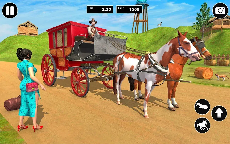 Horse Cart Taxi Transport Game  [МОД Много денег] Screenshot 5