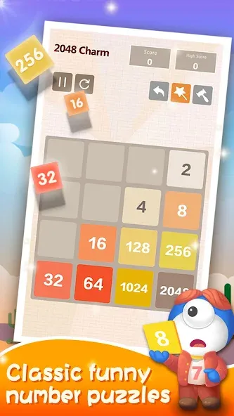 Number Charm: Slide Puzzle (Две тысячи сорок восемь)  [МОД Много монет] Screenshot 4