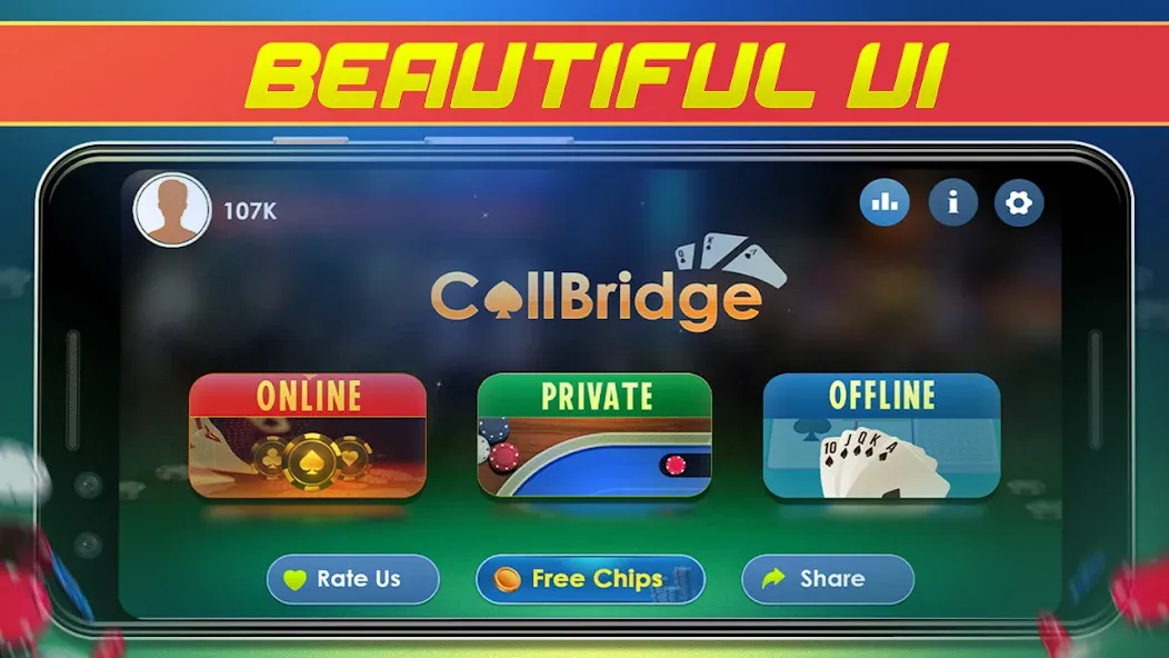 Call Bridge Card Game - Spades (Карточная игра Колл Бридж)  [МОД Много денег] Screenshot 1