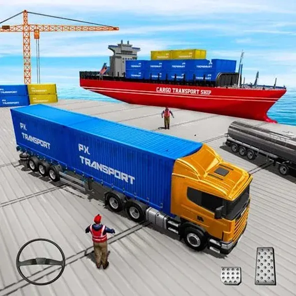 Cargo Transport Truck Driving (Грузовик перевозки грузов)  [МОД Unlimited Money] Screenshot 1