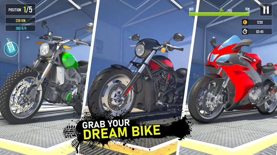 Moto Traffic Bike Race Game 3d (Мото Трафик Байк Рейс Гейм 3д)  [МОД Menu] Screenshot 2