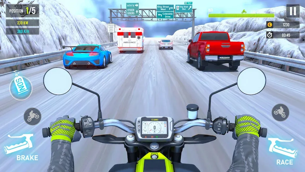 Moto Traffic Bike Race Game 3d (Мото Трафик Байк Рейс Гейм 3д)  [МОД Menu] Screenshot 3