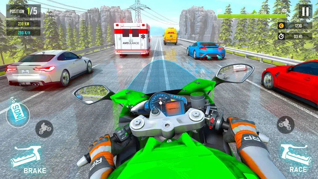 Moto Traffic Bike Race Game 3d (Мото Трафик Байк Рейс Гейм 3д)  [МОД Menu] Screenshot 5