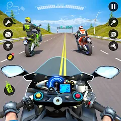 Скачать взлом Moto Traffic Bike Race Game 3d (Мото Трафик Байк Рейс Гейм 3д)  [МОД Menu] - стабильная версия apk на Андроид