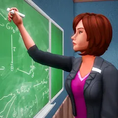 Скачать взломанную High School Teacher Simulator  [МОД Unlocked] - последняя версия apk на Андроид