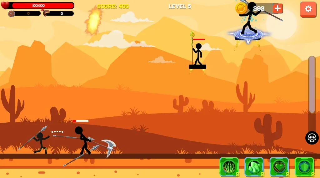 Spear war with Stickman (Спир вар)  [МОД Бесконечные деньги] Screenshot 1